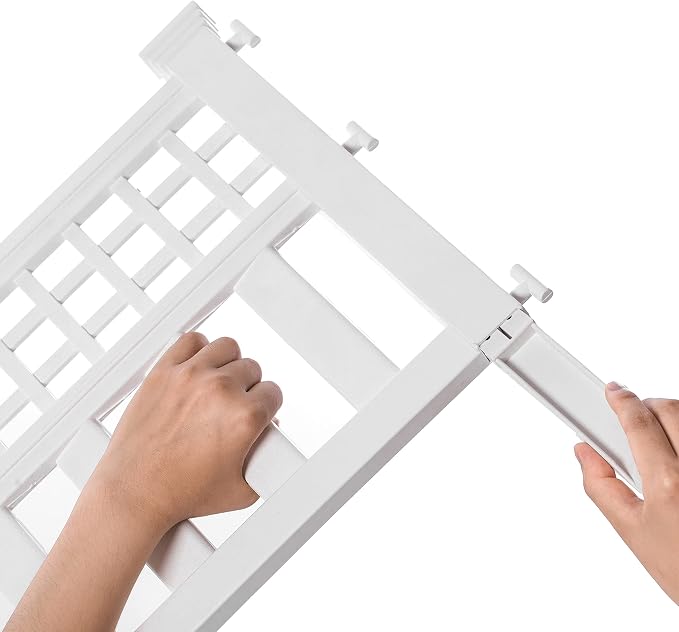 Gardenised Plastic Outdoor Decor Garden Flower Edger Fence, Border, Set of 4 Panels, White