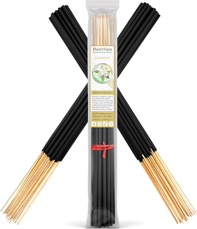 Jasmine Exotic Incense Sticks Jumbo 19 Inch Long - Bulk 1 Bundle 27 to 30 Sticks - Natural 19" Extra Large with A Smooth Aroma that Burns for 3 to 4 Hours Each.