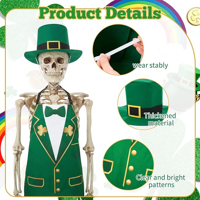 Mepase 12ft Skeleton Costume Accessories Set Oversize Hat and Apron Prop Giant Outdoor Indoor Yard Garden Lawn Decoration