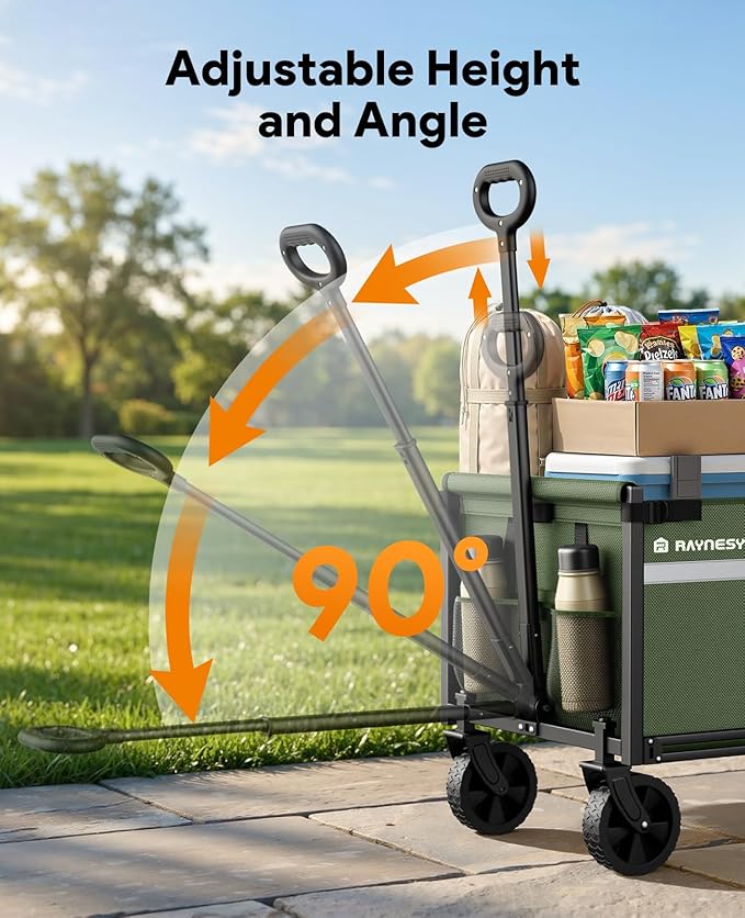 Wagons Carts Foldable, Collapsible Wagon Cart Foldable, 220LBS Heavy Duty Folding Wagon Carts with Wheels, Portable Utility Cart for Grocery Sports Garden Shopping Camping, Green