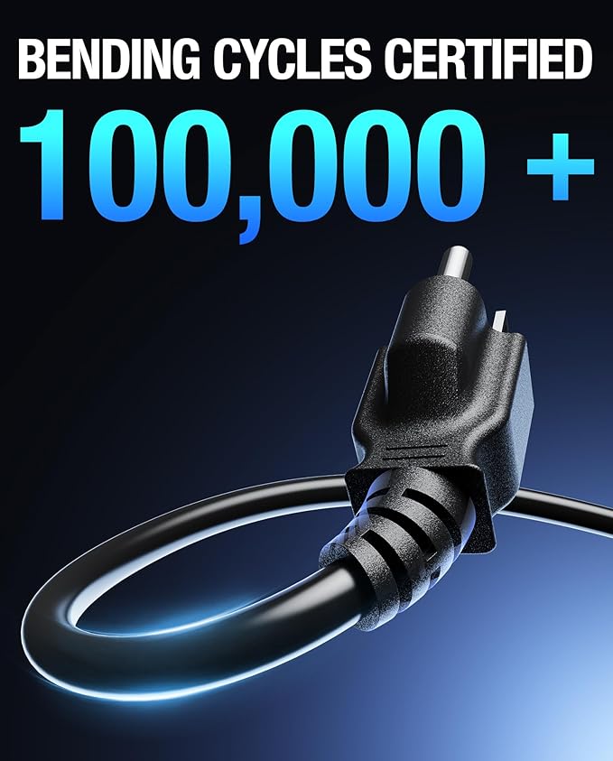 UL Listed Heavy-Duty Power Station Fast Charging Cable, 14AWG 125V 15A Power Cord for Jackery Explorer 3000/2000/1500/1000 Pro, Ecoflow Delta/River, Bluetti EB3A, Anker 757/767, Segway Cube, DJI(16FT)