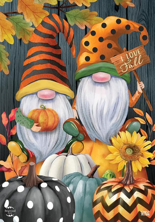 Briarwood Lane Fall Gnomes Humor House Flag