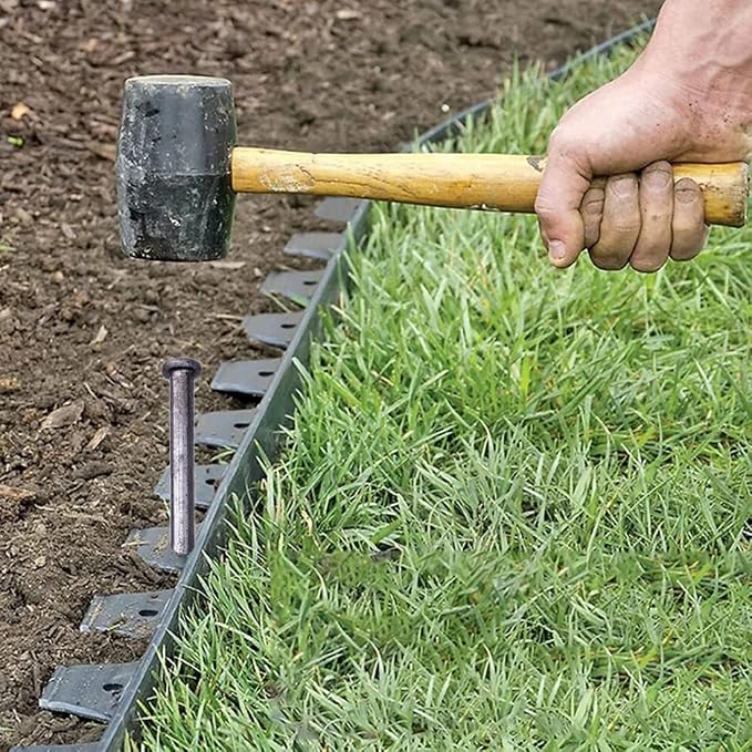 WOWCASE 12 Inch Metal Edging Spikes,10 Pcs Heavy Duty Solid Metal Landscaping Spike, Anchoring Spike Nails for Paver Edging, Weed Barrier, Artificial Turf Etc. (10)