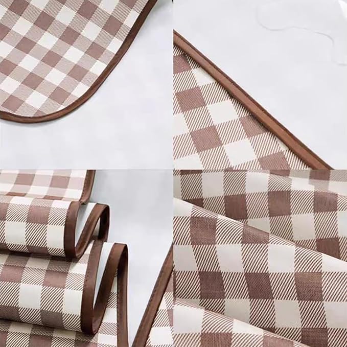 Wind Tour Waterproof Picnic Blanket with Carry Strap - Foldable Sandproof Outdoor Mat for Camping, Beach, Park - 59" x 71",Coffee Grid (Two Mat Set)
