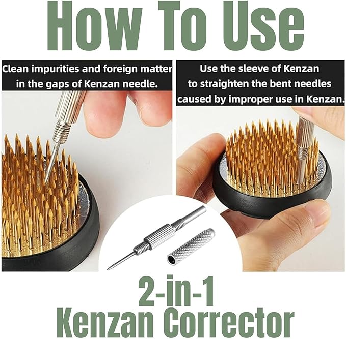 Japanese Classical Ikebana Vase Kit, Minimalist Ceramics Flower Pot Flower Shallow Container with 2.4inch Flower Frog and 2-in-1 Flower Arrangement Kenzan Needle Straightening Tool