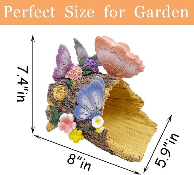 Teaeeno Butterfly Garden Gutter Downspout Extension, Resin Butterfly Figurine,Ornament Splash Block Anchor for Downspout Extension,Outdoor Drain Decor,Animal Accents,Perfect Rain Diverter for 3x4