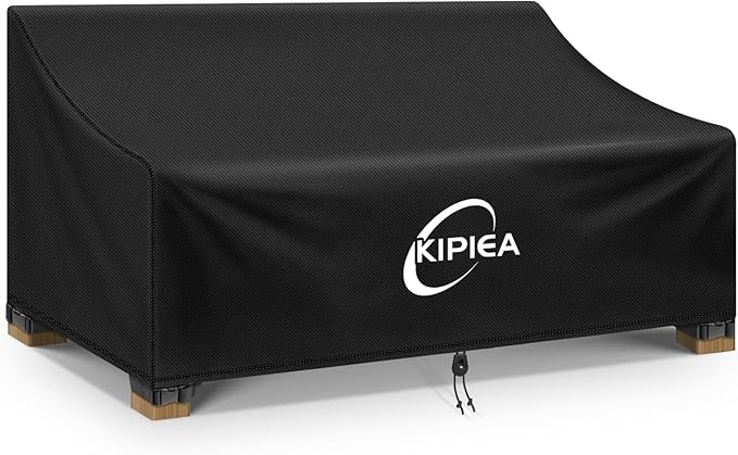 Kipiea Patio Sofa Cover, Heavy Duty Outdoor Couch Covers Waterproof Winter, 3-Seat Patio Furniture Cover Loveseat, Outdoor Sofa Covers with Anti UV and No Tears, No Fading (86"W x 30"D x 31"H)