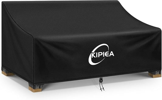 Kipiea Patio Sofa Cover, Heavy Duty Outdoor Couch Covers Waterproof Winter, 2-Seat Patio Furniture Cover Loveseat, Outdoor Sofa Covers with Anti UV and No Tears, No Fading (58"W x 30"D x 31"H)