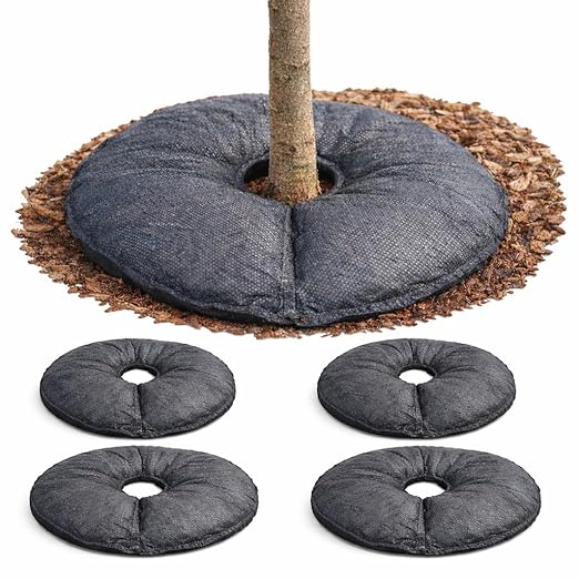 SteadySpring® 24" Smart 30+Day Tree Watering Mat - AUTO Refills with RAIN and Slow Releases As Plant Needs - for Root Balls 11" - 15" Dia Slow Release Technology Prevents Over and Under Watering (4)