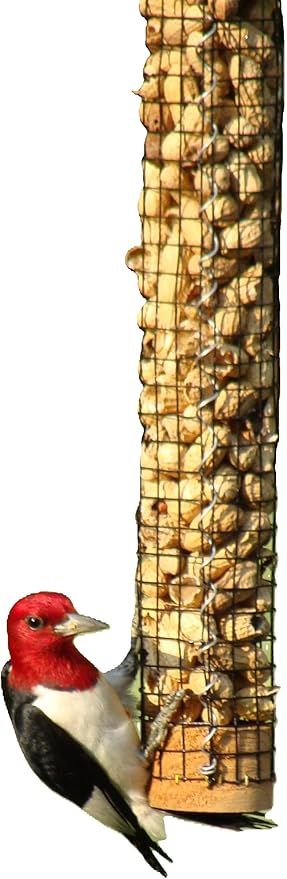 Backyard Birds Unlimited Cedar Whole in-Shell Peanut Outdoor Hanging Wild Bird Feeder Made in the USA-Medium 32" Inch