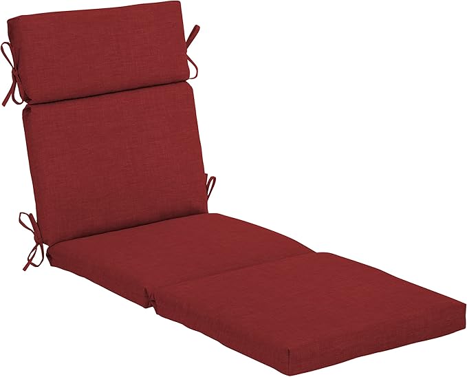 Arden Outdoor Chaise Cushion, 22 x 77, Rain-Proof, Fade Resistant Ruby Red Leala