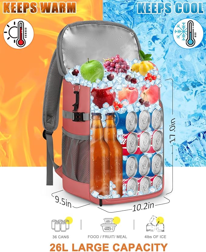 Capolo Cooler Backpack Insulated Waterproof for Women Men,36/45 Cans Lunch Backpack Coolers Leak Proof Soft Cooler Bag Ice Chest for Camping Beach