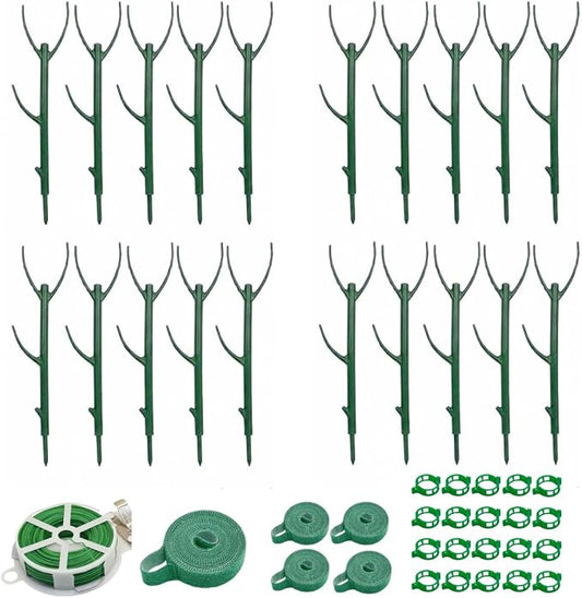 20 Pack Stackable Plant Support Stakes,Climbing Plant Support Pole Alternative to Moss Pole Plants Sticks Structures for Indoor Outdoor Potted Plants, Pothos, Vine, Flower Use