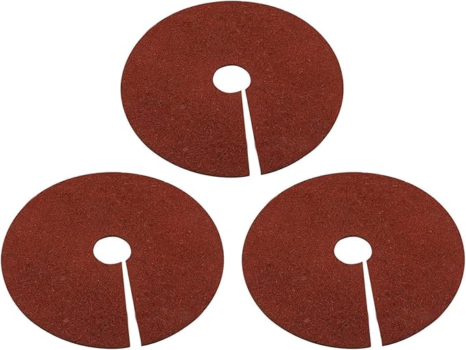 Fasmov 3 Pack Rubber Mulch Ring Tree Protector Mat Tree Protection Weed Mats, Heavy Duty Rubber, 24 inch