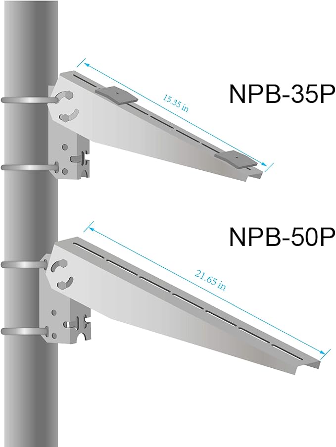 Newpowa Universal Solar Panel Mounting Bracket Single Arm Pole, Wall and Ground Mounts Up to 50W
