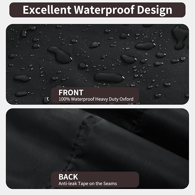 PureFit Outdoor Sectional Sofa Cover Waterproof Curved Patio Furniture Covers for Deck, Lawn and Backyard, 90Lx34Dx32Hx46FL, Black