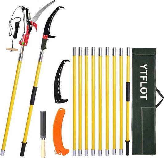 2-32 Feet Pole Saws For Tree Trimming Manual Pole Saw Tree Trimmers Tree Pruner Extendable Tree Pole Saw Yellow