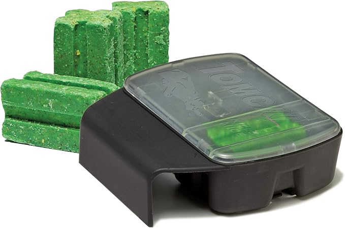 Tomcat Mouse Killer Child Resistant, Refillable Station with Clear Lid for Easy Monitoring, 1 Bait Station and 8 Refills