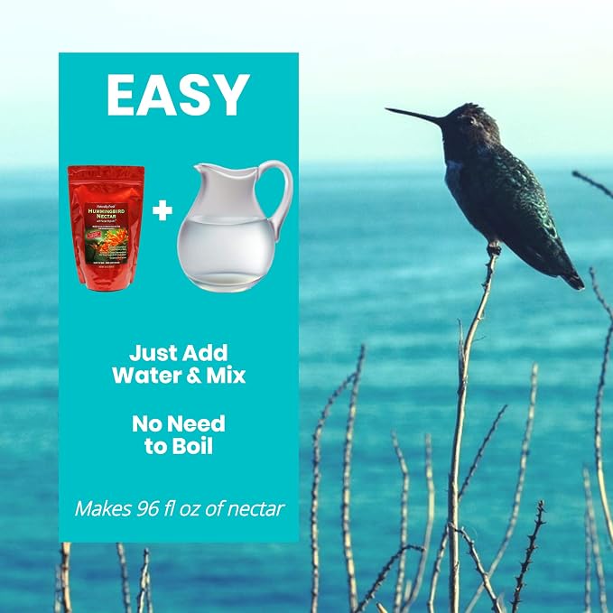 Sapphire Labs Naturally Fresh Hummingbird Nectar with Nectar Defender - Lasts Longer | Easy to Use Powder - Makes 96 oz - 2 Pack