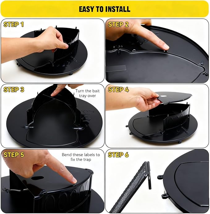 Bucket Lid Mouse Trap Metal 5 Gallon Bucket lid, Strong Material That Will Not Deform or be Bitten, Humane or Lethal Rat Traps, Auto Reset, Repeat Catch for Indoor Outdoor