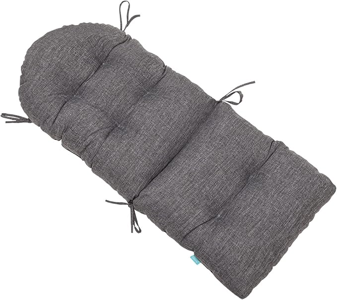 QILLOWAY Outdoor High Back Chair Cushion for Adirondack, All Weather Rocking Chair Cushions Thick Padded Replacement for Patio Furniture Set of 2,Charcoal Grey, Black