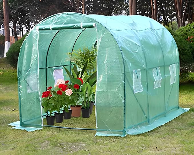 Greenhouse Walk-in Green House Greenhouse Kit with Observation Windows for Outdoor Plants Growing,Green Houses for Outside (L10'xW7'xH7')