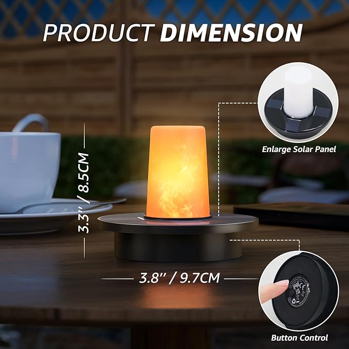 Solar Floating Pool Lights 2-Pack, 3.8” Small Floating Flickering Candles for Pools, Pond, Garden & Outdoor Decor, IP66 Water-Resistant, Auto Dusk-to-Dawn, 8-Hour Ambient Lighting