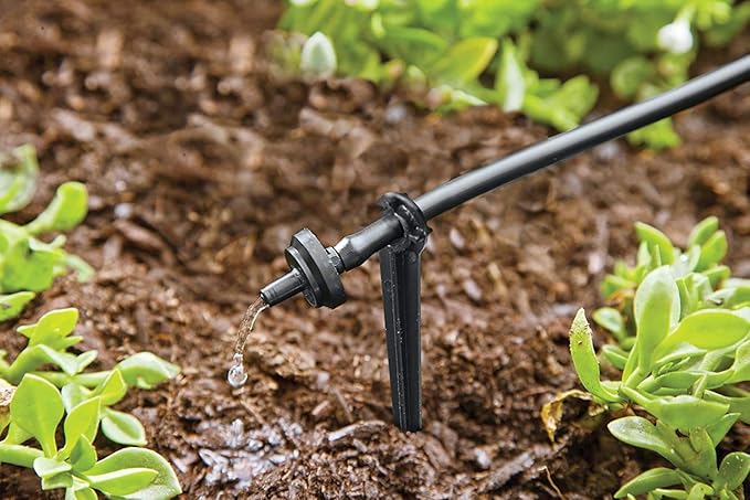 Raindrip R560DP Drip Watering System, Automatic Drip Irrigation System with Timer for Containers and Hanging Baskets, Waters up to 20 Plants, Includes 20 Drippers, Black