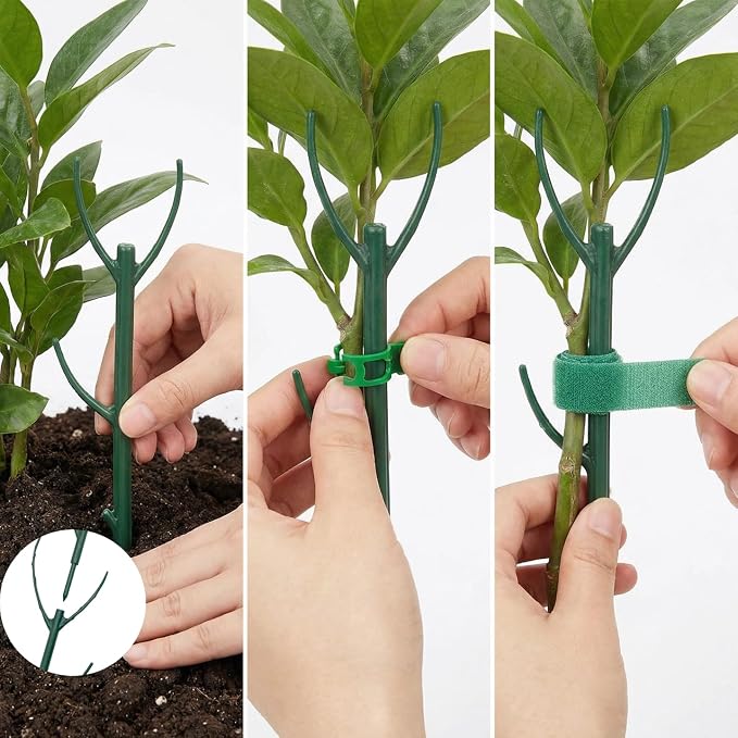 20 Pack Stackable Plant Support Stakes,Climbing Plant Support Pole Alternative to Moss Pole Plants Sticks Structures for Indoor Outdoor Potted Plants, Pothos, Vine, Flower Use