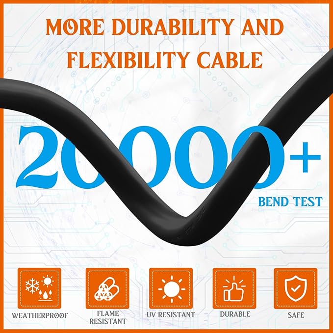 Kanayu 1ft 14-30P to 6-50R Welder Adapter Cord Dryer Adapter 4 Prong to 3 Prong Compatible with NEMA, EV Charger Power Cord, 30amp Male Plug to 50amp Female Receptacle, STW 10AWG*3C, ETL Listed