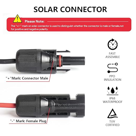 Solar Connector to XT60 Adapter Extension Cable Solar Panel 60W 110W 160W 220W 400W, Compatible with Anker Powerhouse ECOFLOW River Delta Rockpals Solar Generator 11Ft