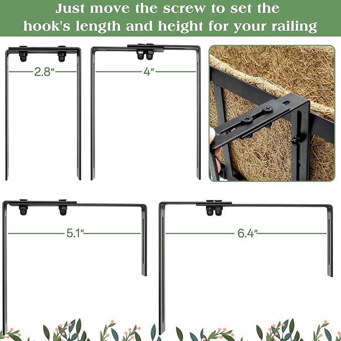 ZeeDix 3 Pack Metal Window Box for Railings, 24 Inch Over Railing Planter Boxes with Coco Liners, Hanging Flower Box Planters for Outdoor Fence Deck Porch Balcony & Patio