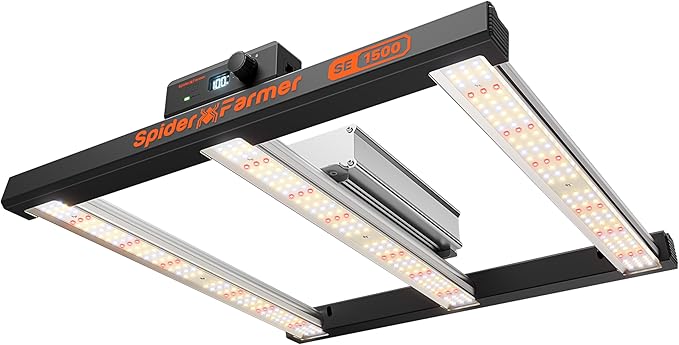 Spider Farmer SE1500 150W LED Grow Light, 2x2ft Coverage, App & Digital Dimming Control, Full Spectrum Bar Style Grow Light for Indoor Plants