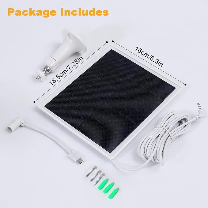 Solar Panel Charger for Ring Camera, Compatible with Ri ng Stick Up Cam Battery, Ring Spotlight Plus/Pro Battery,Waterproof, 5V 6W Fast Charging (White 2Pack)