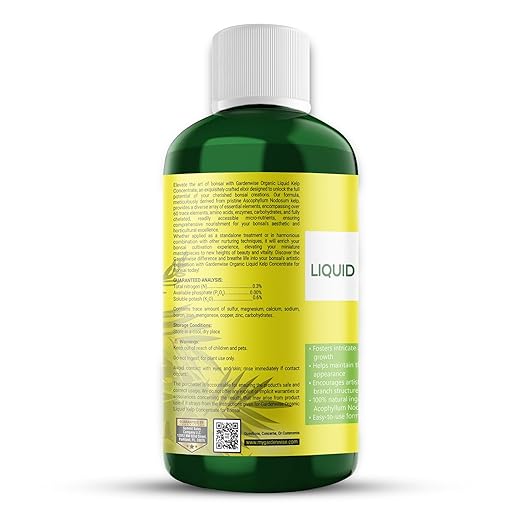 GARDENWISE Organic Premium Seaweed Fertilizer for All Bonsai - Liquid Kelp Plant Food - Nutrient-Rich Liquid Plant Food & Soil Enhancer for Growth Control (32 OZ)