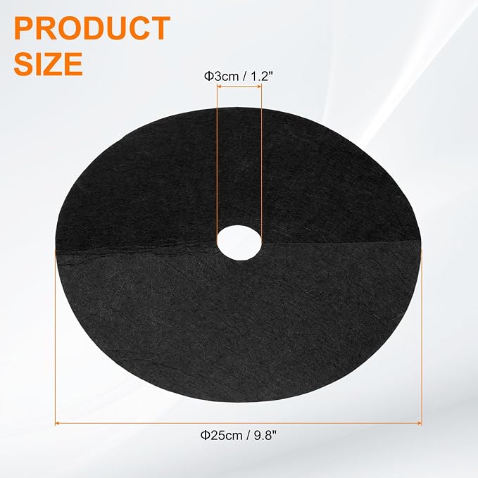 HARFINGTON 6pcs Tree Mulch Ring 9.8 Inch Non-Woven Round Tree Protector Weed Barrier Mat Plant Cover Rings for Weed Grass Control Root Protection, Black
