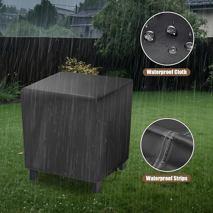 Small Outdoor Side Table Cover,17 Inch Patio End Table Cover for Outside,Waterproof Patio Small Furniture Cover - 17 x 13 X 16 Inch