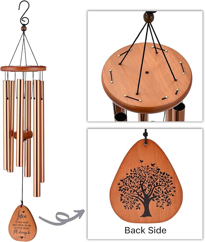 AMBOBE Memorial Wind Chimes Gifts, Sympathy Wind Chimes, Sympathy Gifts for Loss of Loved One, Bereavement Gift Baskets, Home Decor Outdoor Garden, Soothing Melodic Tones for Grieving Hearts