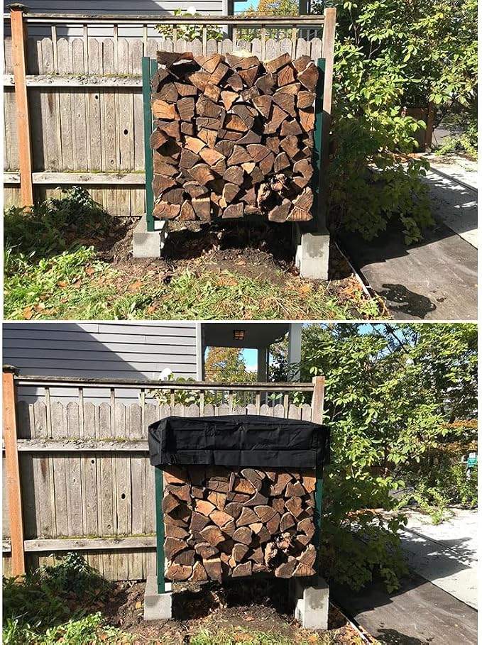 Firewood Rack Top Cover Waterproof Replacement for 5 Foot Firewood Log Heavy Duty Storage Log Rack Covers (Not The Full Cover)