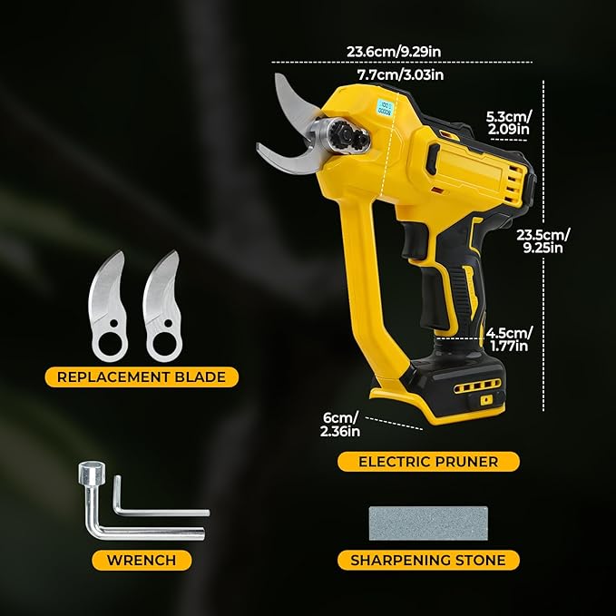 Cordless Electric Pruning Shears Compatible with De-W-alt 20V MAX Batteries (Tool Only), 2 Inch 600W Brushless Motor, SK5 Blades, LCD Display, Auto Sleep Mode,Replacement Blades Included