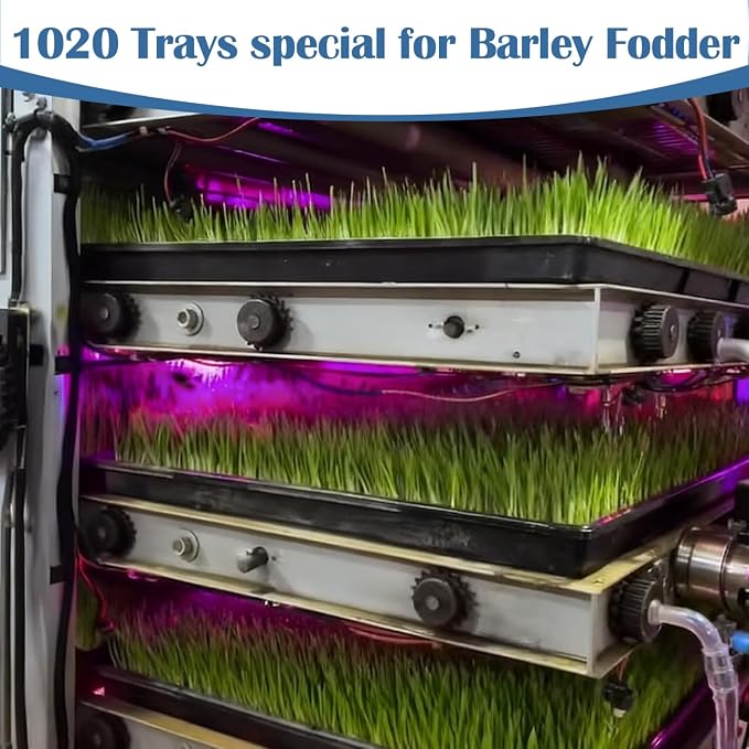 50-Pack Heavy-Duty 1020 Seed Starter Trays, Extra-Thick Plastic Planting Flats for Seed Germination, Microgreens & Seedlings – 21"x11" No-Hole Plant Trays Compatible with 72/128 Plug Inserts