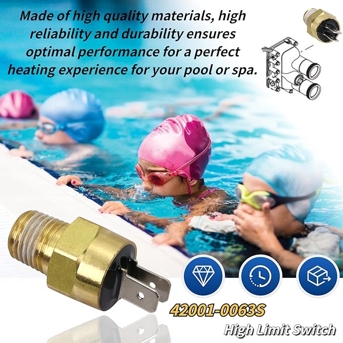 42002-0024S Stack Flue Sensor 42001-0063S High Limit Switch & 42001-0053S Heater Thermistor Compatible with Pentair Pool and Spa Heaters