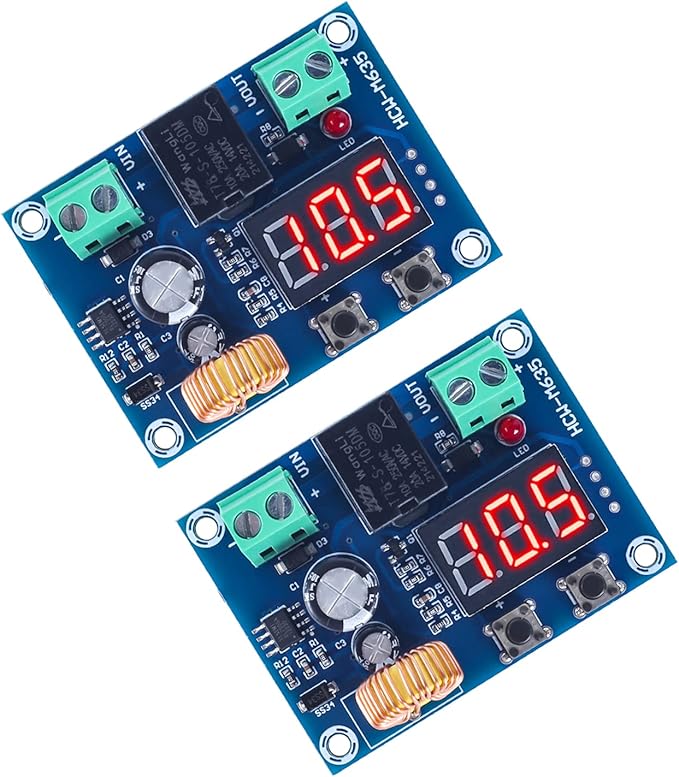 2 PCS Digital Low Voltage Protector, ICSTATION DC 12-36V 20A Low Voltage Cutoff Disconnect Switch Over-Discharge Protection Module for Lead Acid Lithium Battery Solar Panel Lighting System