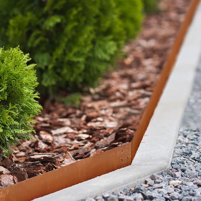 Corten Steel Landscape Edging Metal Garden Edging 10" H x 40" L Steel Landscape Edging Garden Landscaping Border Rusted Edge for Lawn Yard Outdoor Plant 6 pcs by GZGNEEVL