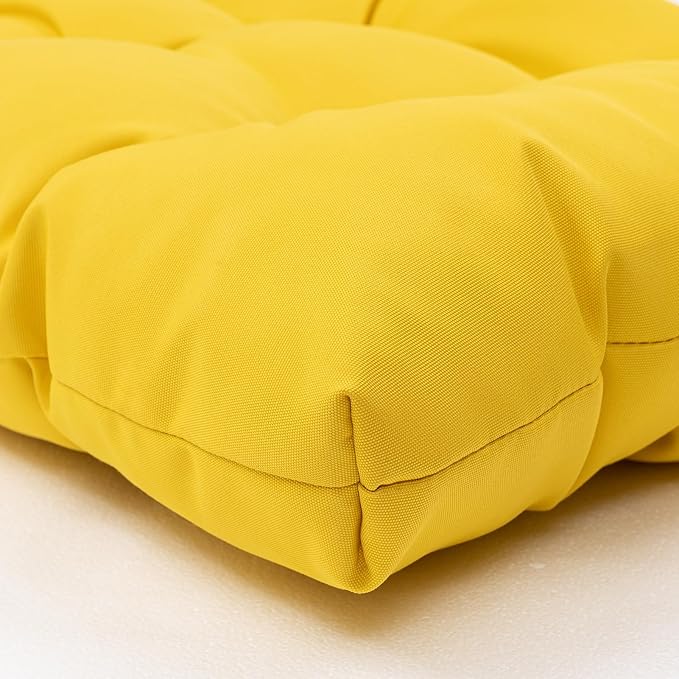 QILLOWAY Outdoor High Back Chair Cushion for Adirondack, All Weather Rocking Chair Cushions Thick Padded Replacement for Patio Furniture,Yellow