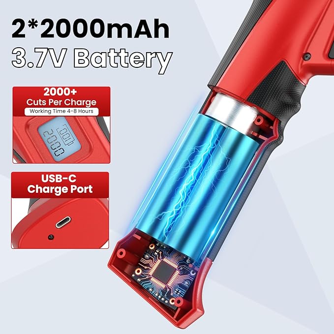 Brushless Electric Pruning Shears for 2 * 2000mAh Battery, Portable Cordless Pruning Shears with LCD Display＆SK7 Blades, Adjustable Cutting Diameter 0.8-1.1 Inch for Gardening Tree Pruning