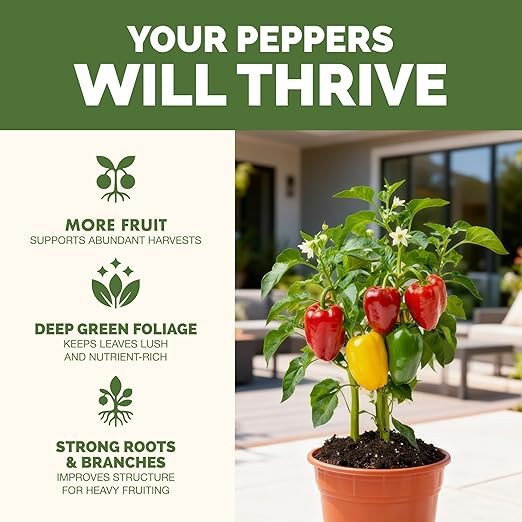 Pepper Fertilizer – Liquid Plant Food for Bigger Harvests, Better Flowering & Stronger Root Development, 8 oz