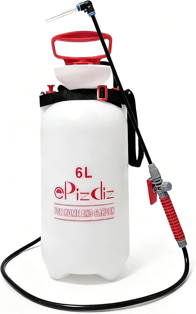Watering Can Device for Watering Hanging Plant Basket Hard to Reach High Plant Waterer Sprayer 1.6 Gallon (Red 6L)