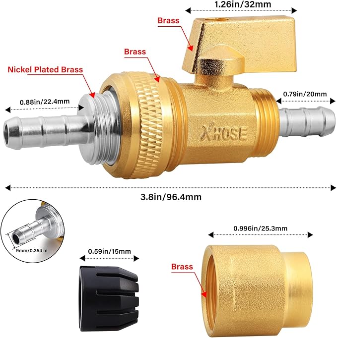 UNWAVER Garden Expandable Telescopic Hose end Adapter with Shut Off Valve Garden Retractable Hose Repair Kit fitting 1Set