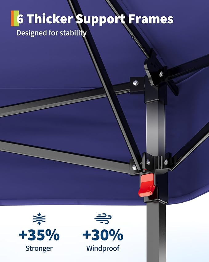 GarveeLife 11'x11 Pop-Up Gazebo, Instant Outdoor Canopy Tent with Mosquito Nettings, Durable Steel Frame, Water, and UV Proof, for Patio, Garden, Courtyard, Party (Blue)